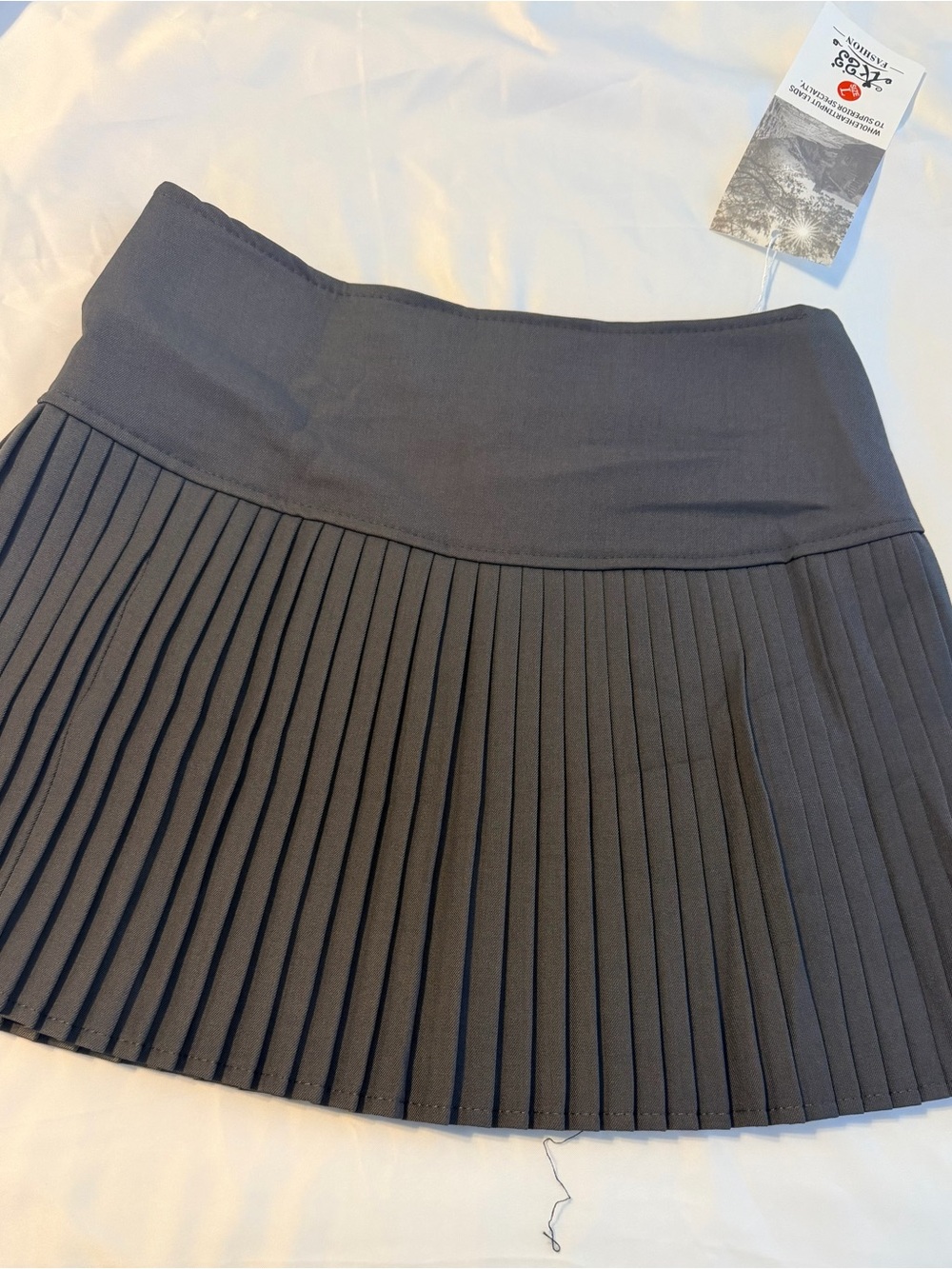 Pleated Dark Gray Women's Skirt -